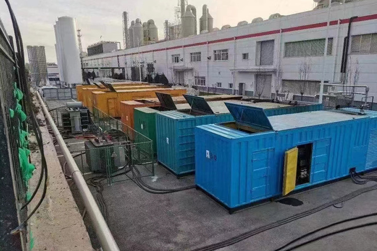 公坡镇发电机租赁施工现场